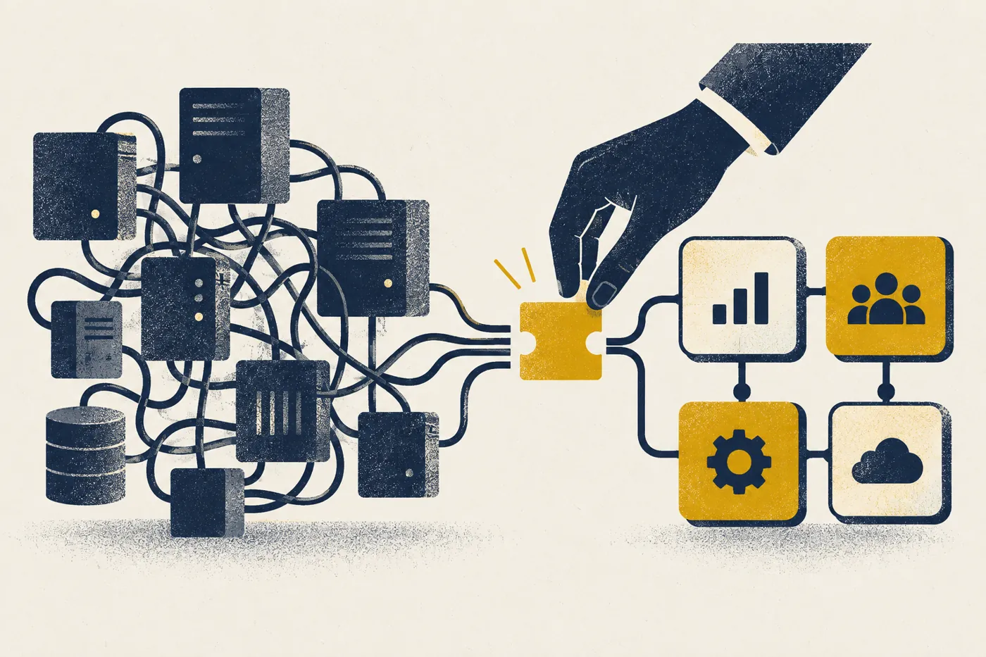 Tangled systems connected into one clear flow of product, customer and order information